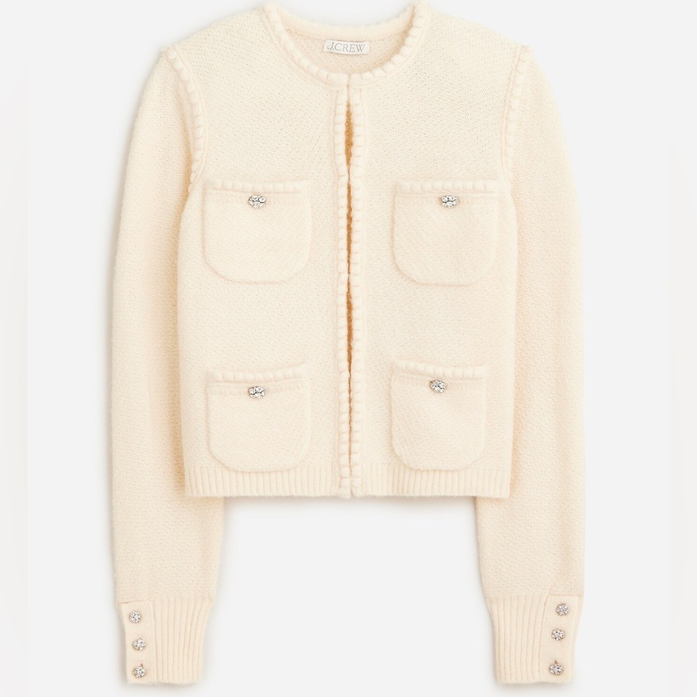 J. Crew Odette sweater lady jacket with jewel buttons